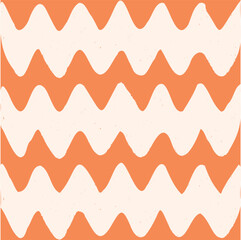 Zig zag abstract seamless pattern with orange and beige colour. Perfect for fabric, wallpapers and children's projects.