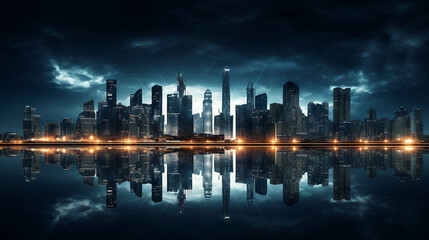 Fototapeta premium 城市天际线壁纸