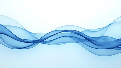 Naklejka premium Abstract blue and white dynamic waves on a clean background