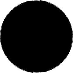 Circle ink brush stroke, round shape