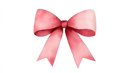 Fototapeta premium a bold Christmas bow clipart, oversized ribbon style, watercolor illustration, classic red, isolated on white background