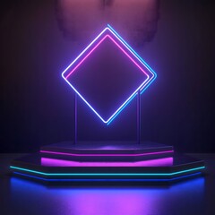 3D glossy blue glass button with arrow on blank tablet computer screen, vector illustration for technology business website design