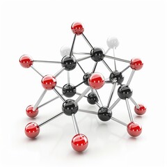 Fototapeta premium Molecular Structure with Connections atoms on white background. 3d rendering.