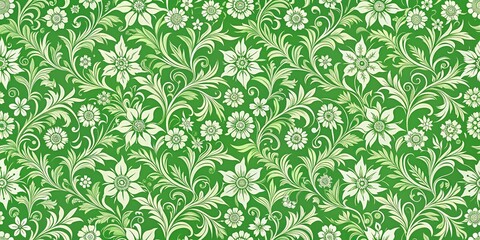 Abstract green floral seamless pattern background