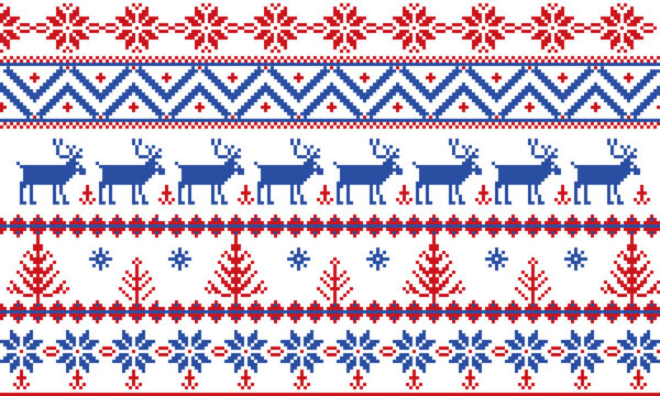cross stich christmas seamless knitted pattern