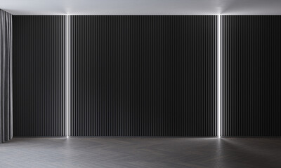 Home and decor and modern black living room interior design and empty wall pattern background. 3d rendering
