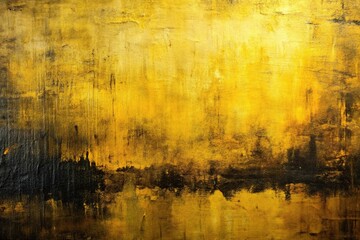 Obraz premium Abstract oil painting background in yellow and black colors