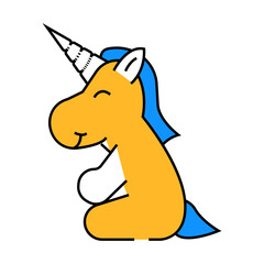 unicorn toy kid bedroom line icon vector. unicorn toy kid bedroom sign. isolated symbol illustration