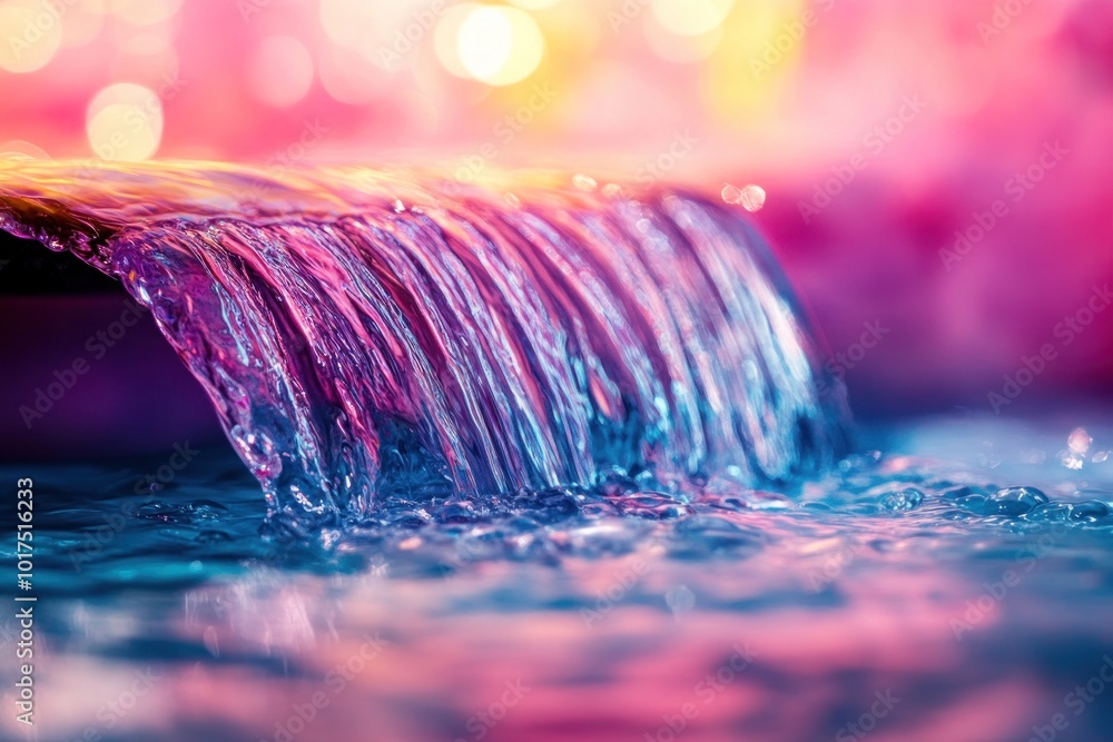Wall mural a flowing fountain of colorful liquid, representing the overflow of creativity and thoughts.
