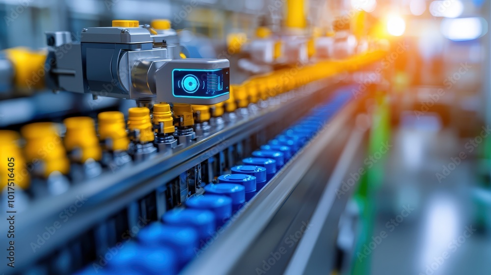 Poster automated robotic arm inspection system in smart factory production line