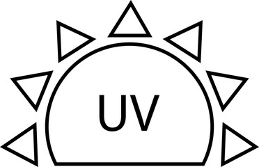 UV Protection Related Vector flat Icon. Vector template of sun protection line icons. UV protection for skin. for sunscreen products or other skin cosmetics, concept how UV rays effect on skin.