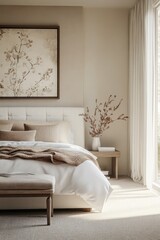 Cozy Modern Bedroom with Serene Natural Decor