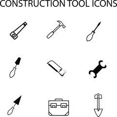 construction tool icons useful for infrastructure development.