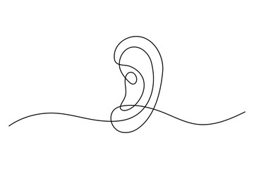 Obraz premium Minimalist one line drawing of a human ear a contemporary artistic interpretation of human anatomy