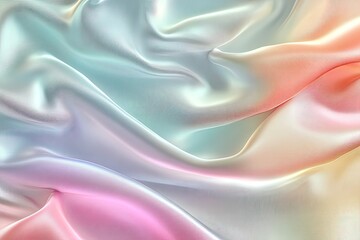 Obraz premium A soft, shimmering silk texture that blends pastel hues, perfect for elegant backgrounds and textile designs.