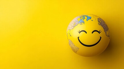 Fototapeta premium World smile day yellow banner