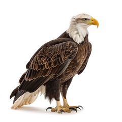 Obraz premium Striking Eagle Standing Alone on Clear Background 