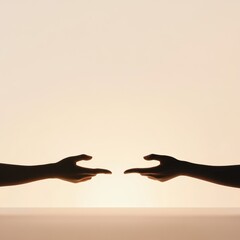 Reaching Out Hands Silhouette