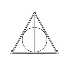 A triangle with a circle inside of it