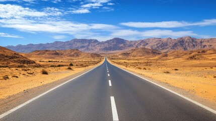 Naklejka premium Travelling morocco transportation roads in the desert