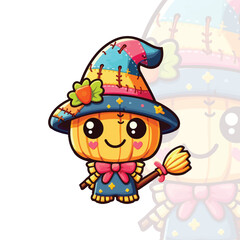 Happy Scarecrow with Candy Corn Eyes