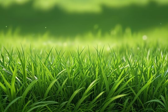 a close up of a field of grass with a blurry background