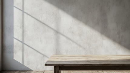 Space of wall and table in interior