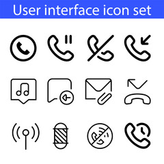User interface icon set vector art illustration on white background.