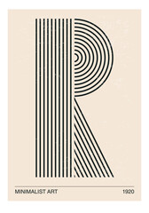 Poster in 70s style with retro alphabet letters