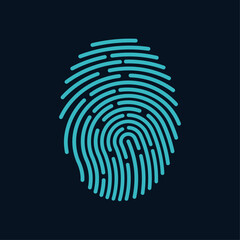 Fingerprint finger print lock secure security logo icon vector template