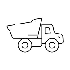 truck toy child line icon vector. truck toy child sign. isolated symbol illustration