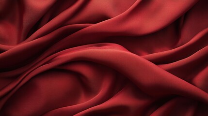 Obraz premium Rich Red Fabric Background Drapes with a Smooth Texture for Elegant and Vibrant Visuals in Design