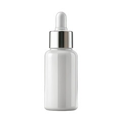 White serum bottle mockup isolated on transparent background