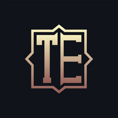 Luxury Initial TE Monogram Logo Design . Elegant Emblem Letter TE Logo Design for Business and Corporate Identity