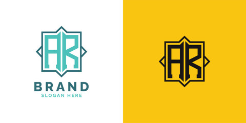 Obraz premium Modern AR Monogram Logo Design. Initial Letter AR Logo, Versatile Branding Suitable for any Brand