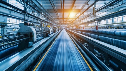 Fototapeta premium The production line in industrial size textile factory