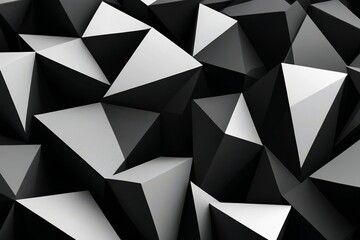 a close up of a black and white abstract background with triangles