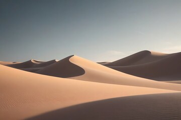 araffes in the desert with sand dunes and blue sky