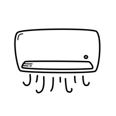 Hand drawn Air Conditioner doodle icon. Hand drawn black sketch. Sign symbol. Decoration element. White background. Isolated. Flat design. Vector cartoon illustration