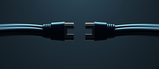 Joined black cables illustrate the concept of technological connectivity and integration.