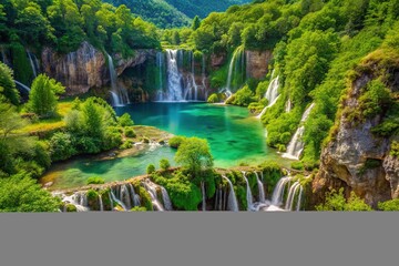 Stunning Waterfalls and Emerald Lakes in Plitvice National Park, Croatia - A Natural Wonderland
