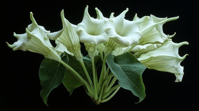 Datura inoxia or datura innoxia also known as angel trumpet devils trumpet thorn apple moonflower lovache indian apple nacazcul toloatzin tolguache toloache and sacred datura