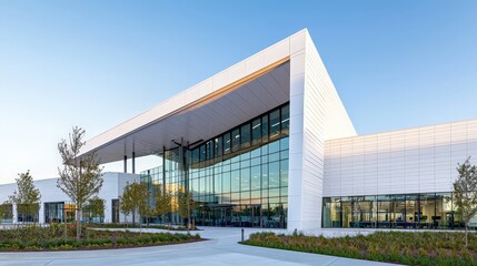 Obraz premium Modern Office Building Architecture Glass Facade Contemporary Design Exterior