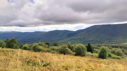 Landscape of Bieszczady Mountains.