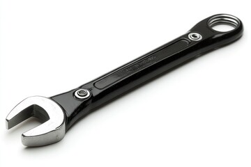 Black Wrench on White Background