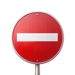 Red no entry traffic sign isolated on a transparent or white background.