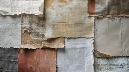 Textured Fabric Collage for Creative Projects