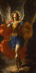 Fototapeta premium archangel Gabriel in all his pride and glory. AI generative.
