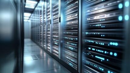 Abstract shiny server room texture technology and software concept 3d rendering