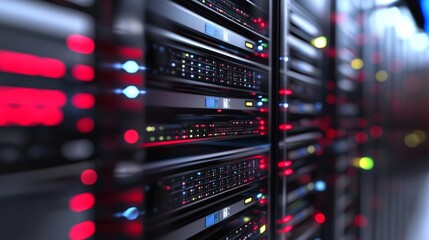 Abstract shiny server room texture technology and software concept 3d rendering